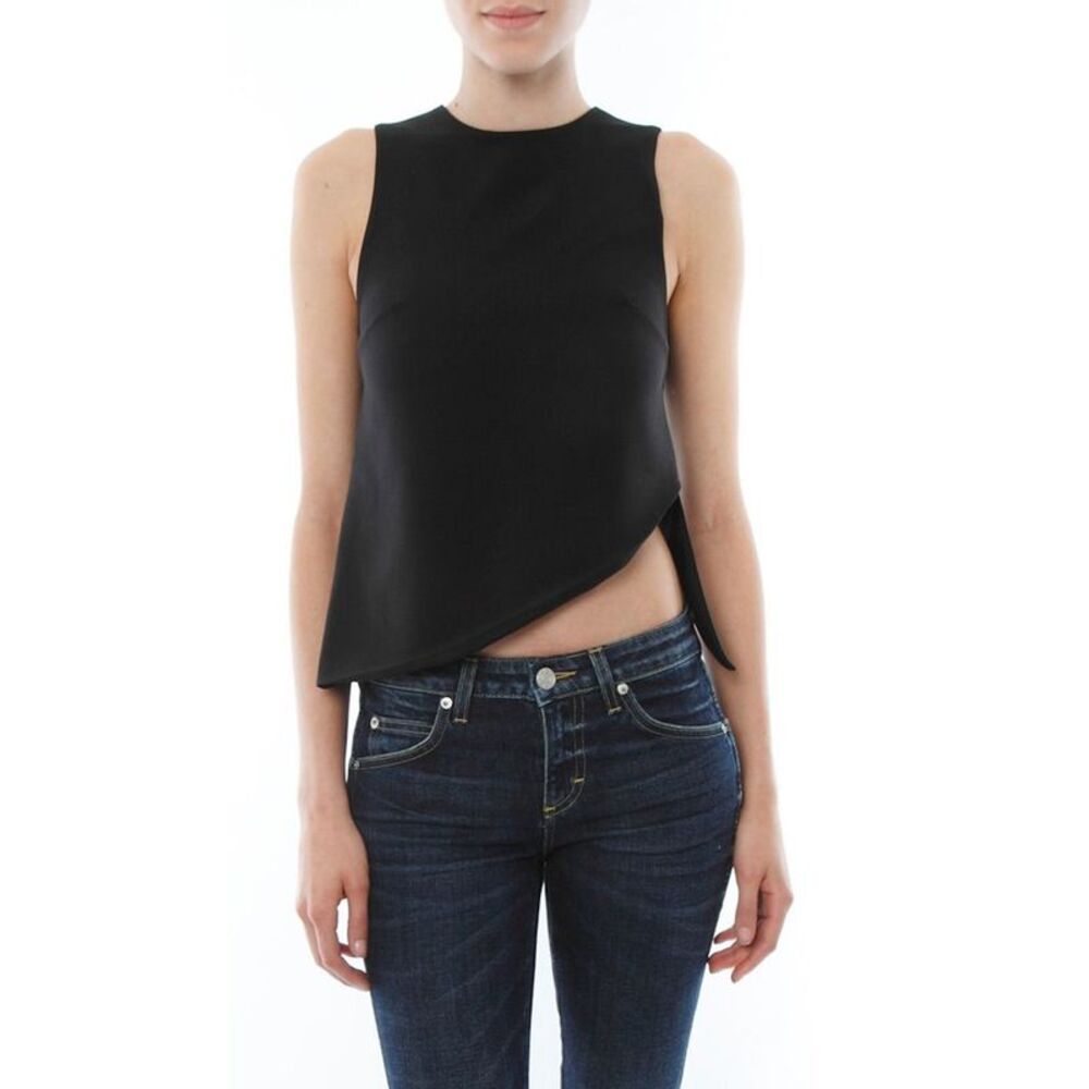 N / NICHOLAS Womens Black Sleeveless Jewel Neck Top 0